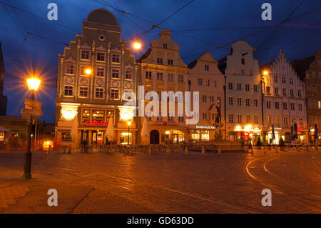 Augsbourg, place du marché, Moritzplatz, Maximilianstrasse, Maximilien, le mercure de la rue Fontaine, Route Romantique, Romantische Strasse, souabe, Bavière, Allemagne, Europe Banque D'Images