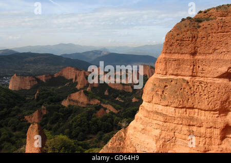 Las Médulas, ancienne capitale romaine, site d'extraction de l'or, Leon, Espagne, province de Castille-León Banque D'Images