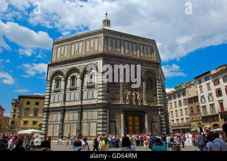 Florence, baptistère, Portes du Paradis, de l'Est porte, la place du Duomo, la Piazza del Duomo, Toscane, Italie, Europe Banque D'Images