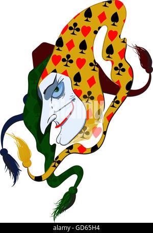 Portrait de l'evil Joker Illustration de Vecteur