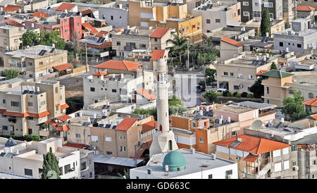 Vue aérienne du village arabe de Jadeidi-Makr, Galilée, Israël Banque D'Images