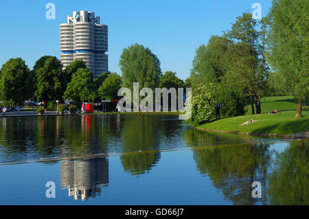 Munich, siège de BMW, l'Olympiapark, Parc olympique, le Parc Olympique, Bavaria, Germany, Europe Banque D'Images