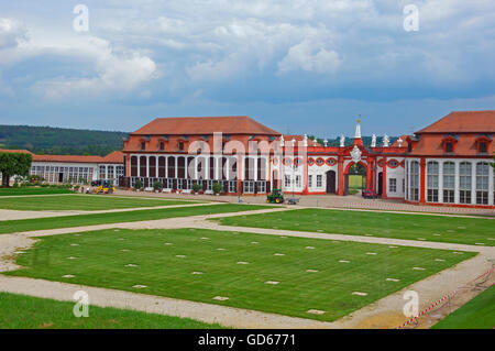 Château de la Redorte, entrée privée et l'orangerie, Memmelsdorf près de Bamberg, Haute-Franconie, Bavière, Allemagne, Europe, Banque D'Images