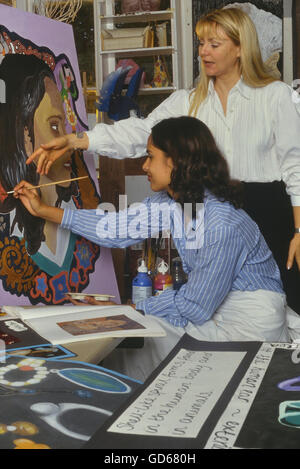 Professeur d'art et l'école secondaire. L'Angleterre. UK Banque D'Images