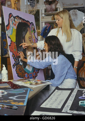 Professeur d'art et l'école secondaire. L'Angleterre. UK Banque D'Images