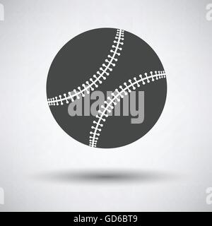Balle de baseball icône sur fond gris, ombre ronde. Vector illustration. Illustration de Vecteur