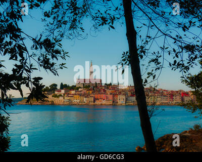 Rovinj, Croatie fin jour coucher du soleil,carte postale Banque D'Images