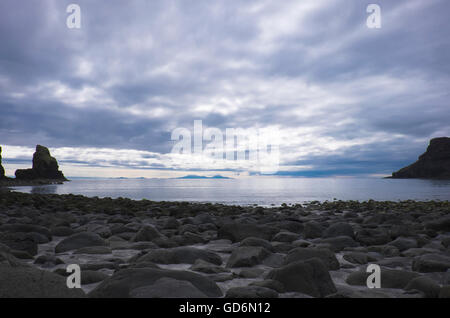 Plage gris en Taslisker Bay, île de Skye Banque D'Images