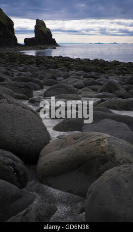 Plage gris en Taslisker Bay, île de Skye Banque D'Images