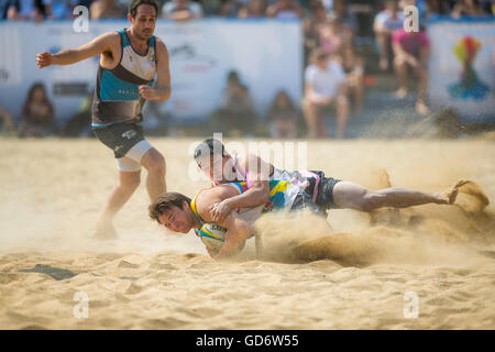 Beach Rugby - Hong Kong Beach 5 2014 Banque D'Images