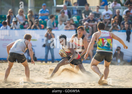 Beach Rugby - Hong Kong Beach 5 2014 Banque D'Images