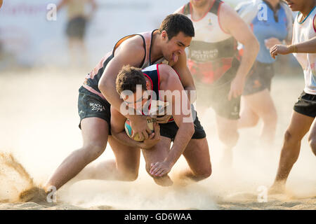 Beach Rugby - Hong Kong Beach 5 2014 Banque D'Images