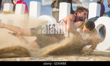 Beach Rugby - Hong Kong Beach 5 2014 Banque D'Images