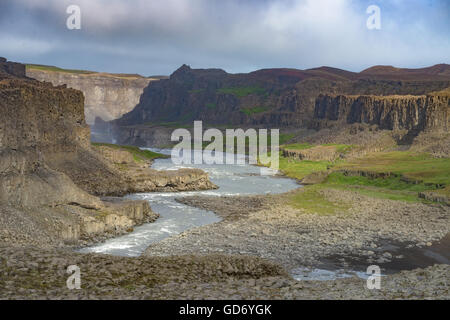 (Dettifoss Jokulsargljufur) canyon, au nord de l'Islande Banque D'Images