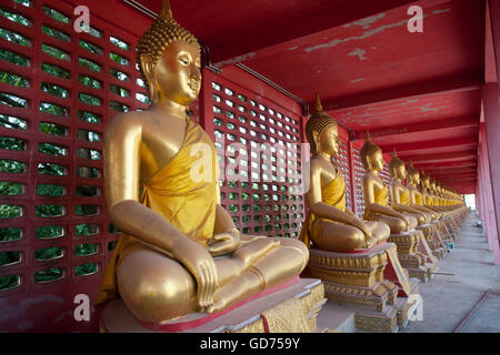 Statues de Bouddha dans le temple Wat Thasung Banphot, province de Nakhon Sawan, Thaïlande Banque D'Images