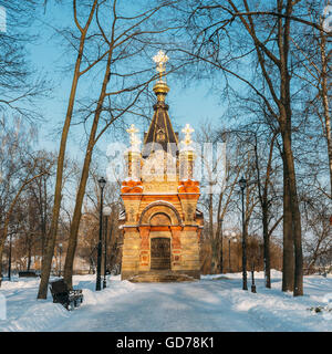 Chapelle-tombeau de Paskevich (années 1870-1889) à Gomel, au Bélarus. La saison d'hiver Banque D'Images