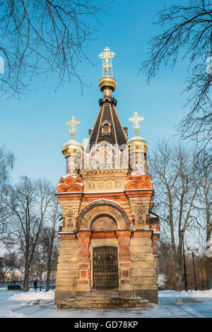 Chapelle-tombeau de Paskevich (années 1870-1889) à Gomel, au Bélarus. La saison d'hiver Banque D'Images