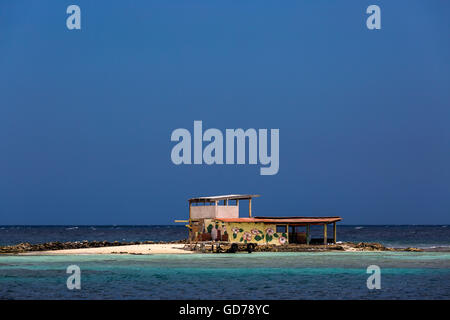 Maison de pêcheurs abandonnés, Savaneta, Aruba. Banque D'Images