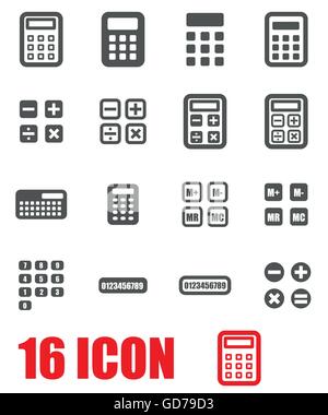 Calculatrice gris Vector icon set Illustration de Vecteur