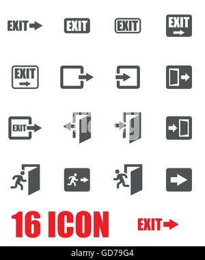 Vector icon set sortie gris Illustration de Vecteur