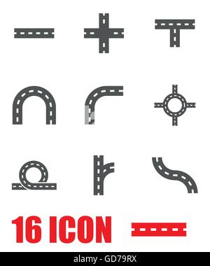 Les éléments du vecteur route gris icon set Illustration de Vecteur