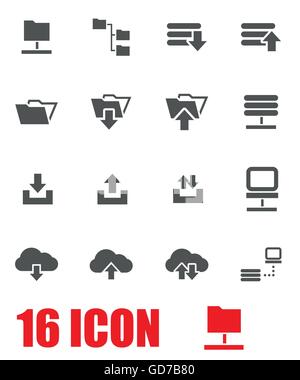 Ftp gris Vector icon set Illustration de Vecteur