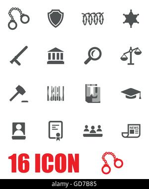La justice gris vecteur icon set Illustration de Vecteur