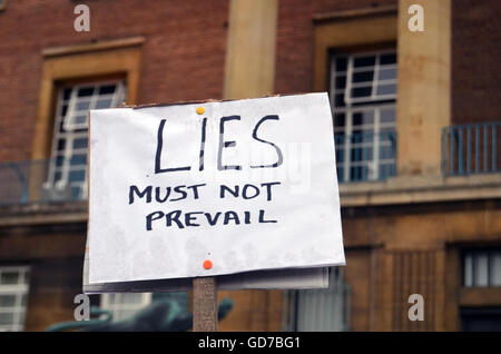 Ue Pro rally tenue après le référendum Brexit ont voté pour la Grande-Bretagne à quitter l'UE, Norwich, UK, juillet 2016 Norwich a voté pour rester Banque D'Images