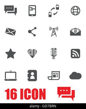 Vector communication gris icon set Illustration de Vecteur