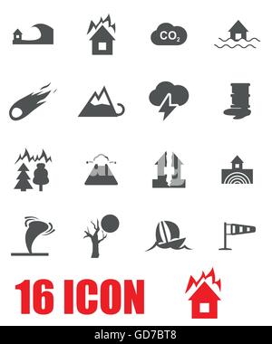 Vector icon set catastrophe gris Illustration de Vecteur