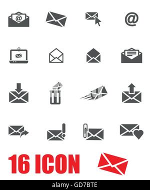 Vector icon set email gris Illustration de Vecteur