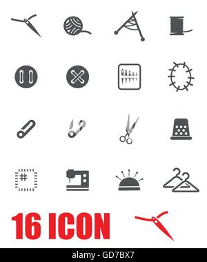 Vector icon set couture gris Illustration de Vecteur