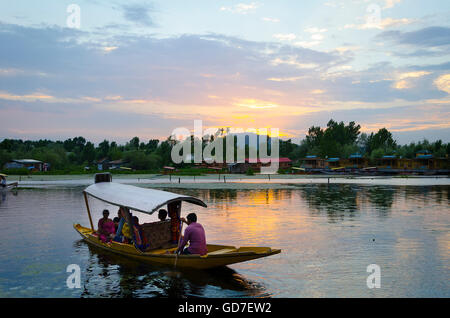 Shikara, bateau à rames sur le lac Dal, Srinagar, Inde, Banque D'Images