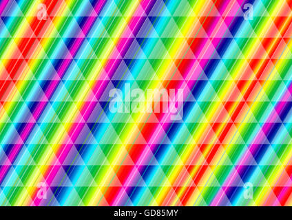 Résumé fond de rayons arc-en-ciel et un triangle en couches. Banque D'Images
