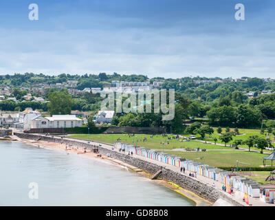 Vu de Goodrington Sands Cliff Gardens à Paignton Devon UK Banque D'Images