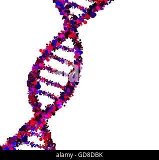 Génétique de l'ADN isolé concept avec une forme en spirale. Banque D'Images