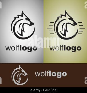 Logo loup concepts conçus de manière simple de sorte qu'il peut être utiliser pour plusieurs marques ,logo propose comme symboles ,ou d'icônes. Illustration de Vecteur