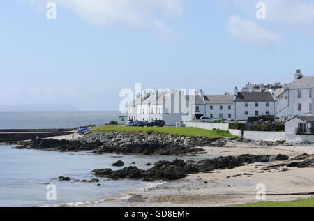 A'Chladaich Sraid, Shore street et la plage de Port Charlotte. Port Charlotte. Islay, Hébrides intérieures, Argyll, Scotland, UK. Banque D'Images