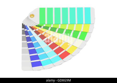 Palette de couleurs Pantone, rendu 3D Guide isolé sur fond blanc Banque D'Images