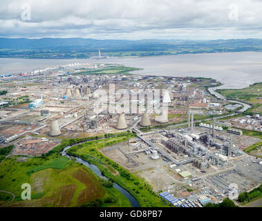 Raffinerie de pétrole de Grangemouth, Centre de l'Écosse, de l'air Banque D'Images