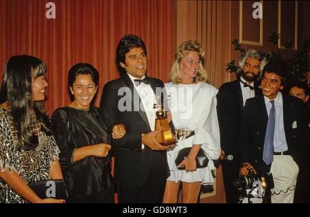 Erik Estrada avec femme Geggy Rowe, Son frère Joey et Soeur Carmen. 14Th Aug 2008. - © Roger Karnbad/ZUMA/Alamy Fil Live News Banque D'Images