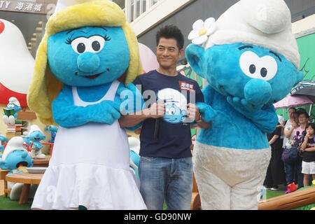 Hong Kong, Chine. Le 13 juillet, 2016. Aaron Kwok assiste au spectacle d'Art Asiatique de Schtroumpfs à Hongkong, Chine, le 13 juillet, 2016. © TopPhoto/Alamy Live News Banque D'Images