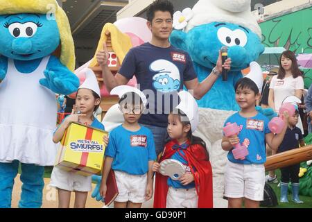 Hong Kong, Chine. Le 13 juillet, 2016. Aaron Kwok assiste au spectacle d'Art Asiatique de Schtroumpfs à Hongkong, Chine, le 13 juillet, 2016. © TopPhoto/Alamy Live News Banque D'Images