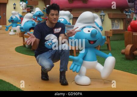 Hong Kong, Chine. Le 13 juillet, 2016. Aaron Kwok assiste au spectacle d'Art Asiatique de Schtroumpfs à Hongkong, Chine, le 13 juillet, 2016. © TopPhoto/Alamy Live News Banque D'Images