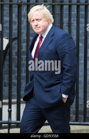 Downing Street, Londres, 13 juillet 2016. L'ancien maire de Londres et les principaux militant Brexit Boris Johnson arrive à Downing Street comme Theresa peut entre en fonction. Crédit : Paul Davey/Alamy Live News Banque D'Images