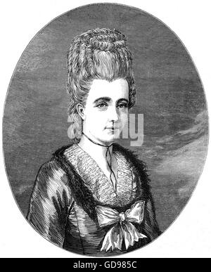 Anne Louise Germaine de Staël-Holstein (1766 - 1817), communément connue sous le nom de Madame de Staël, était une femme de lettres française d'origine suisse dont la durée de vie chevauchait les événements de la Révolution française et l'époque napoléonienne. Elle a été l'un des principaux adversaires de Napoléon. Connu pour son éloquence de la conversation, elle a participé activement à la vie politique et intellectuelle de son temps. Banque D'Images