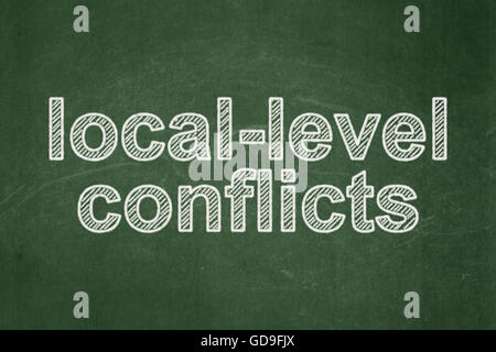 Concept : la politique des conflits au niveau local sur l'arrière-plan du tableau Banque D'Images