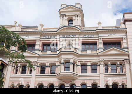 L'héritage Telegraph Company building facade, Queen Street, Brisbane, Brisbane, Queensland, Australie Banque D'Images