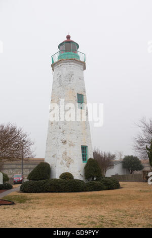 Old Point Comfort phare Fort Monroe en Virginie Banque D'Images