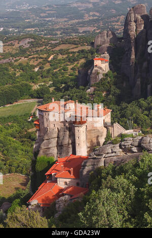 Météores, Monastère de Saint Barbara, Grèce Rousanou Banque D'Images